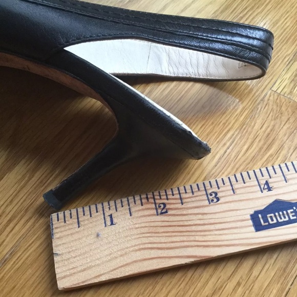 Coach MIRANDA Womens Shoes Slingback Heels US 9B Black Leather Slip-On buckle. - Picture 2 of 6